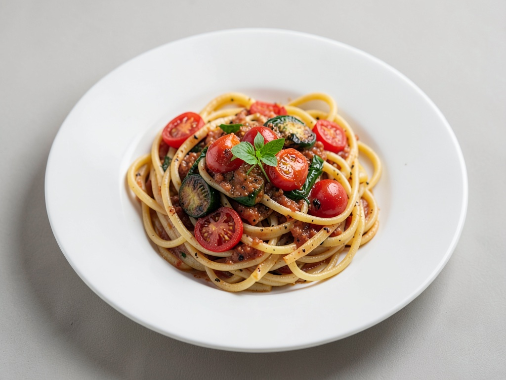 Ofen-Rösttomaten-Pasta mit Basilikum