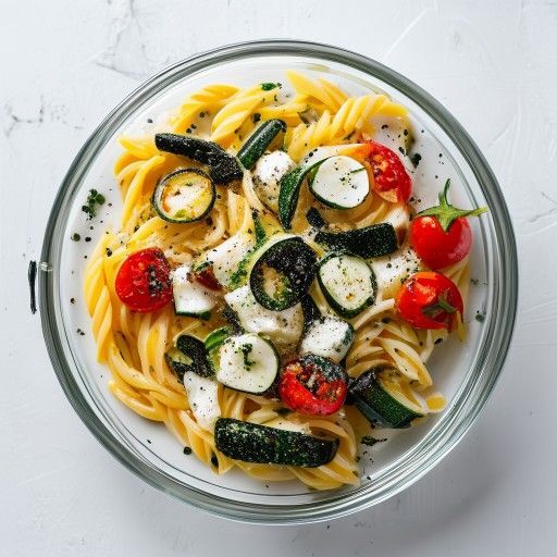 Geröstetes Gemüse mit Ricotta Pasta Vorrat