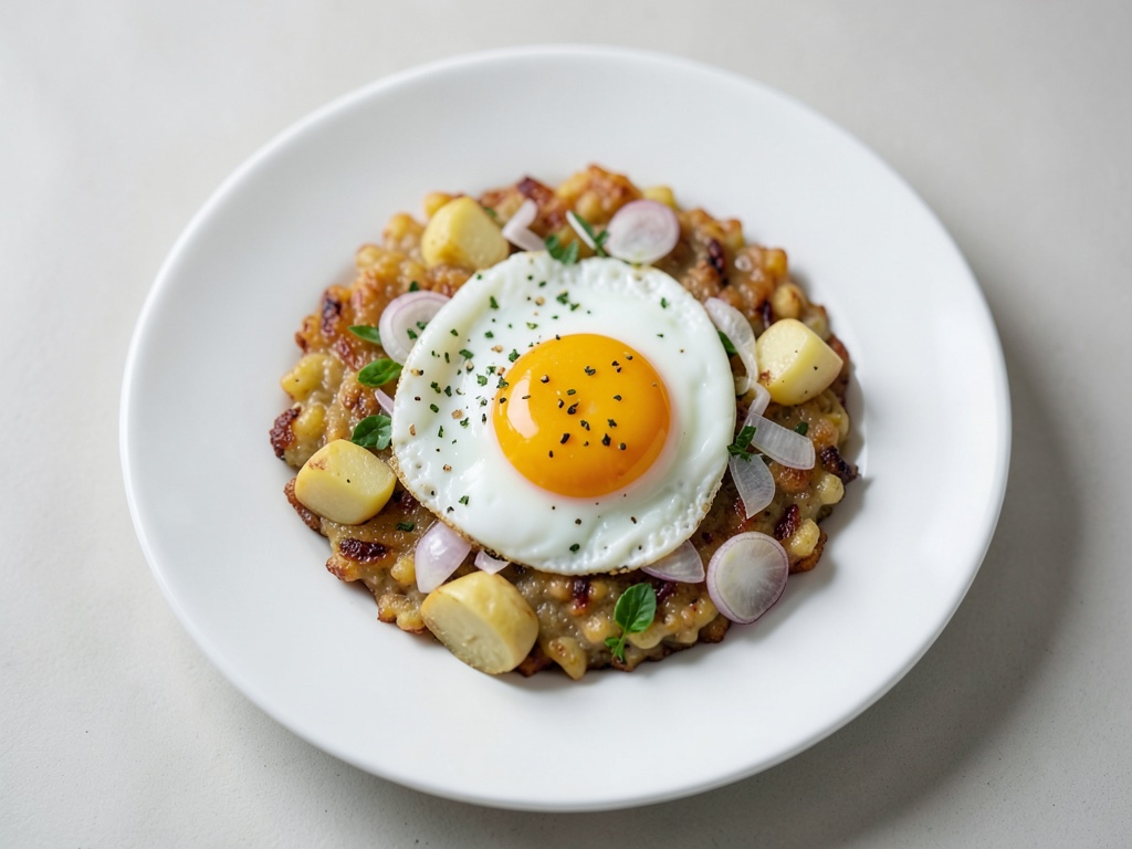 Rosti con huevo frito