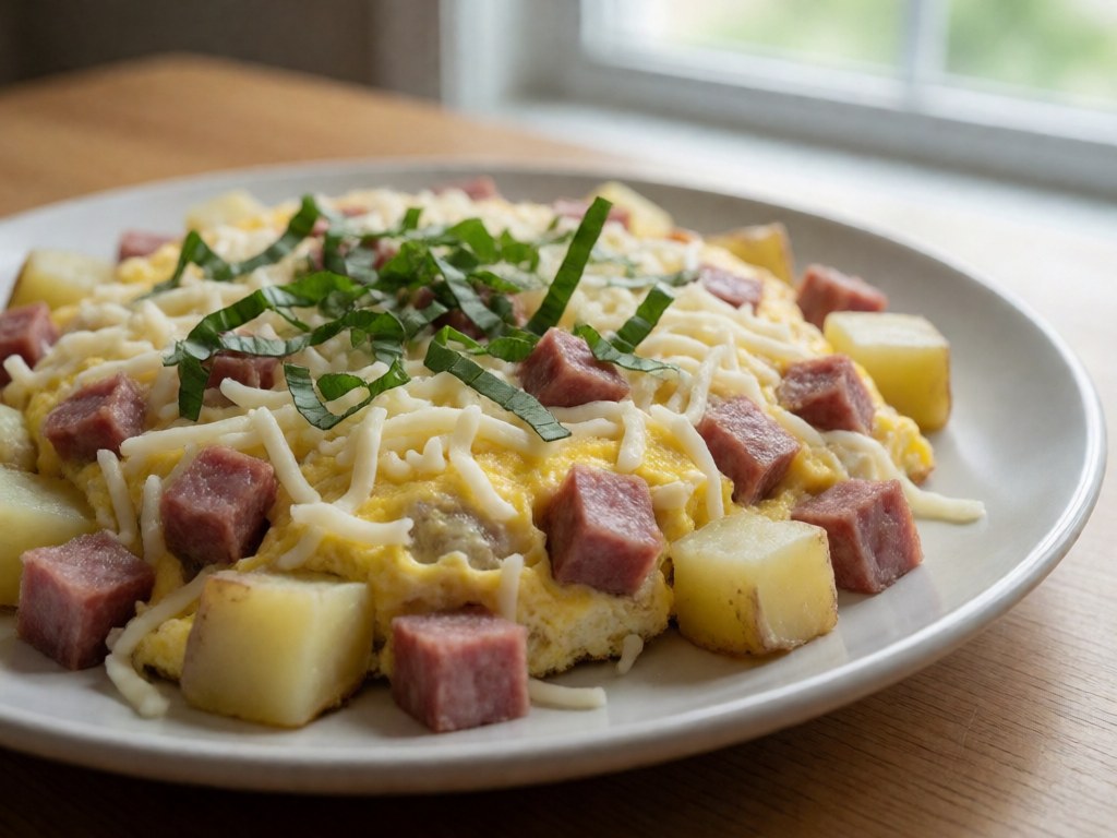 Romische Salami-Frittata mit Basilikum