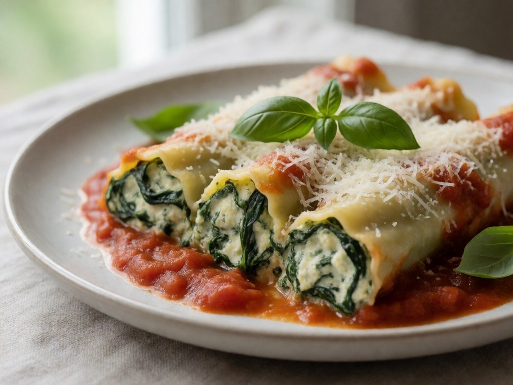 Cannelloni mit Spinat und Ricotta