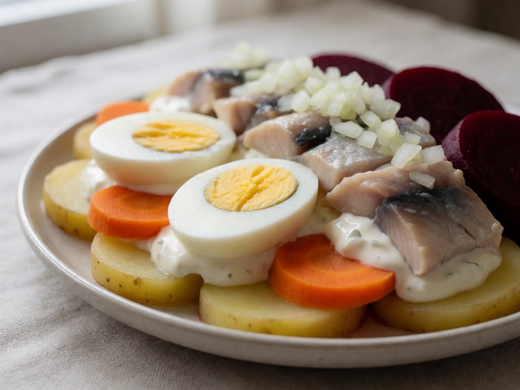 Russischer Schichtsalat 'Hering im Pelzmantel'