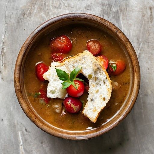 Estofado rústico de judías y tomate con ciabatta