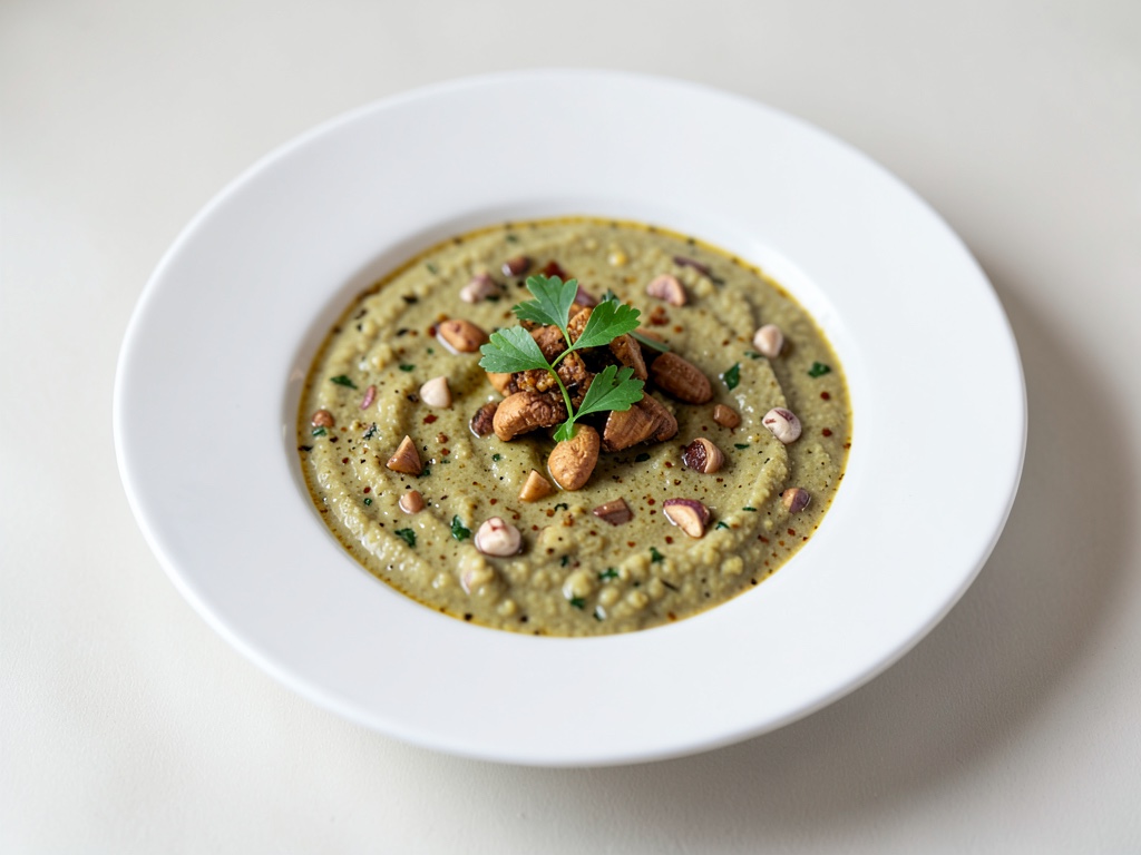 Sopa rústica de coliflor y nuez