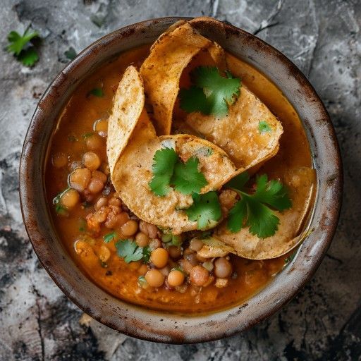 Sopa rústica de tortilla de garbanzos