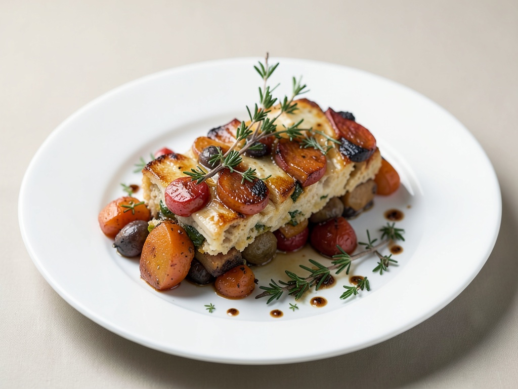 Vassoio rustico di verdure radice al forno con timo