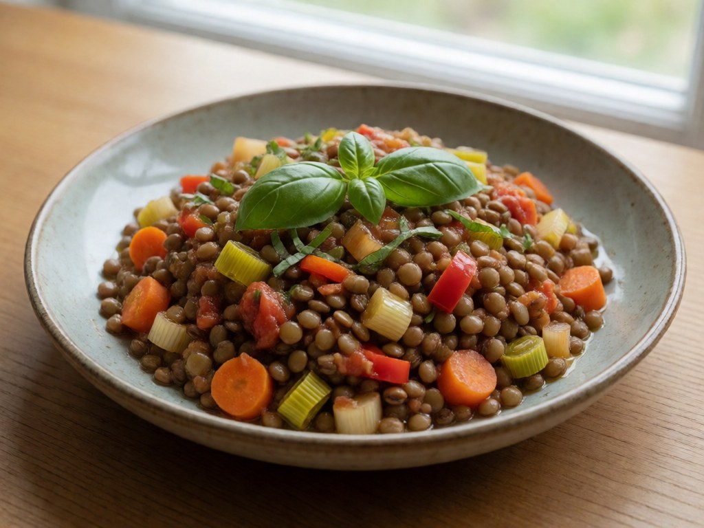 Rustikale Tomaten-Lauch-Linsen-Eintopf
