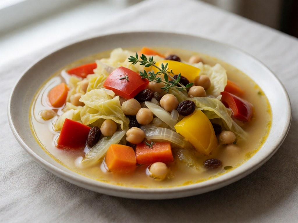 Rustikale Kichererbsen-Kohlkopf-Suppe