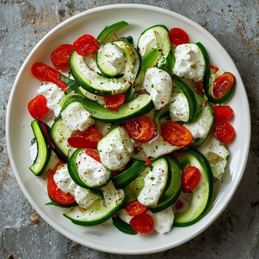 Insalata di Zucchine e Ricotta al Pesto di Basilico