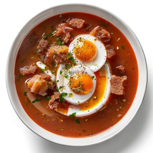 Salmorejo con striscioline di maiale croccanti