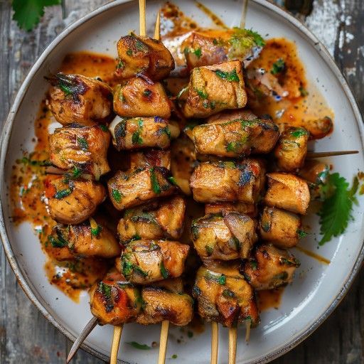 Sate - Indonesische Spieße mit Erdnusssauce