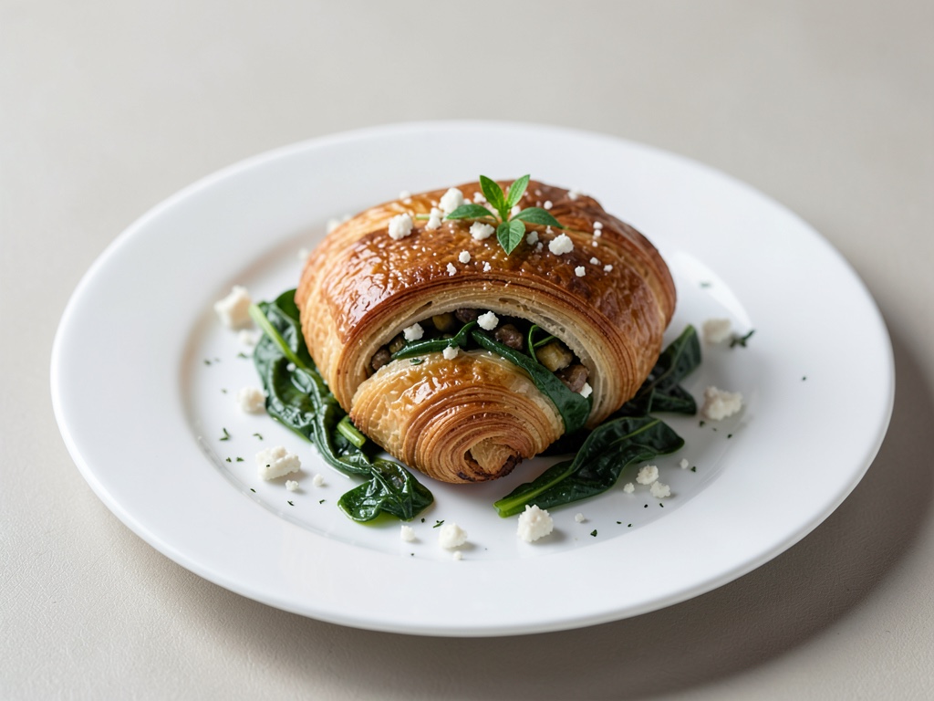 Croissant Casserole Salado con Espinacas y Feta