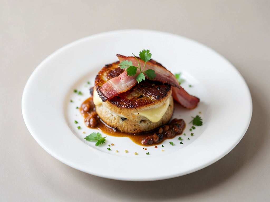 Pain Perdu salado con tocino y queso