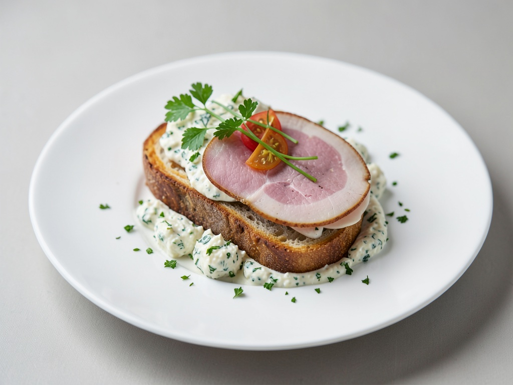 Schinken-Brie-Toast mit Kräuterquark