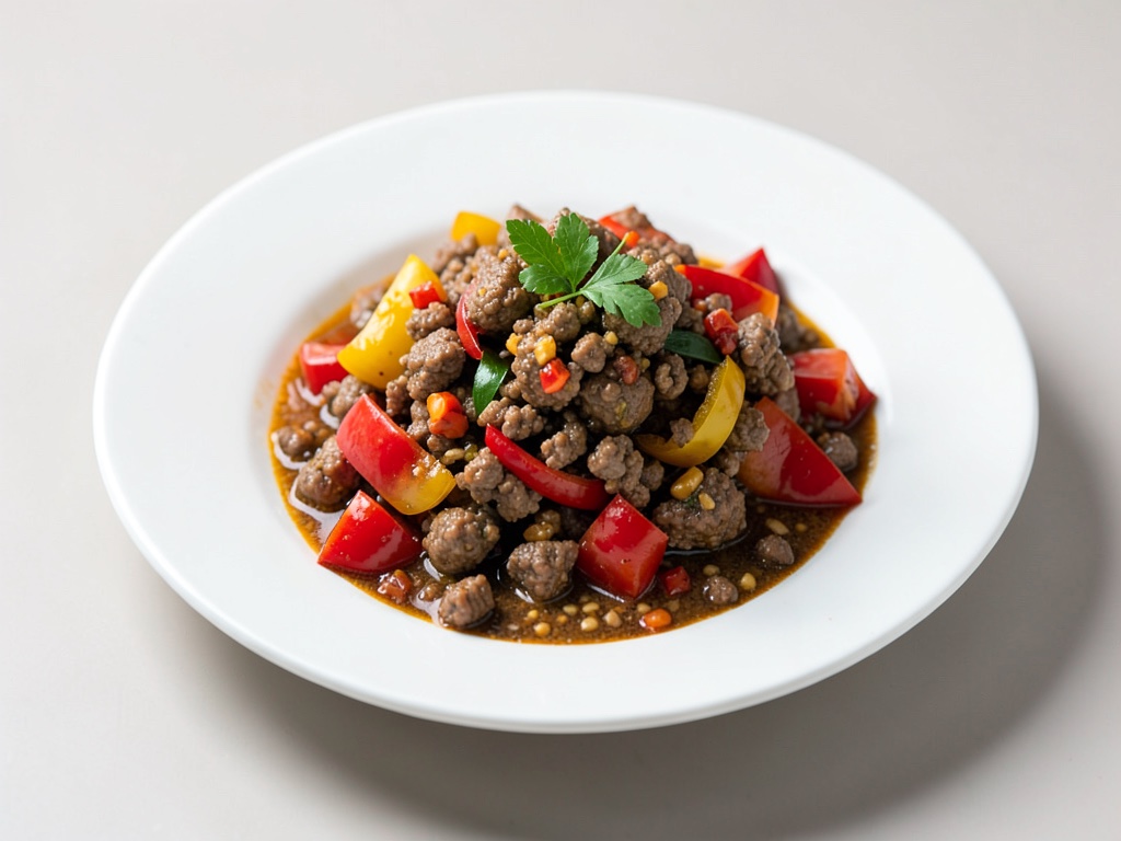 Spanischer Hackfleisch-Wok mit Paprika