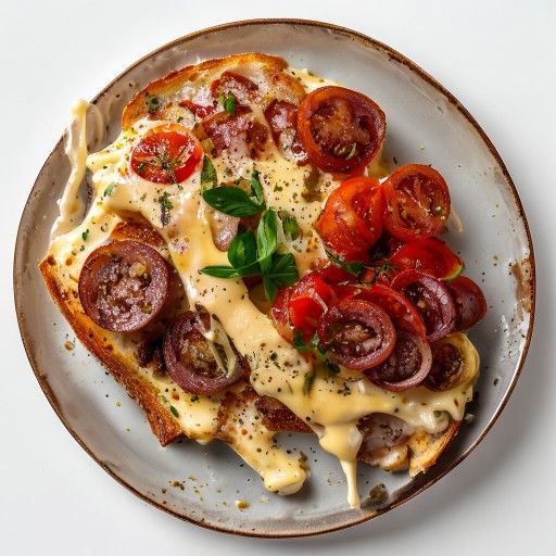 Schnelle Jambon-Queso-Taustin mit Tomate
