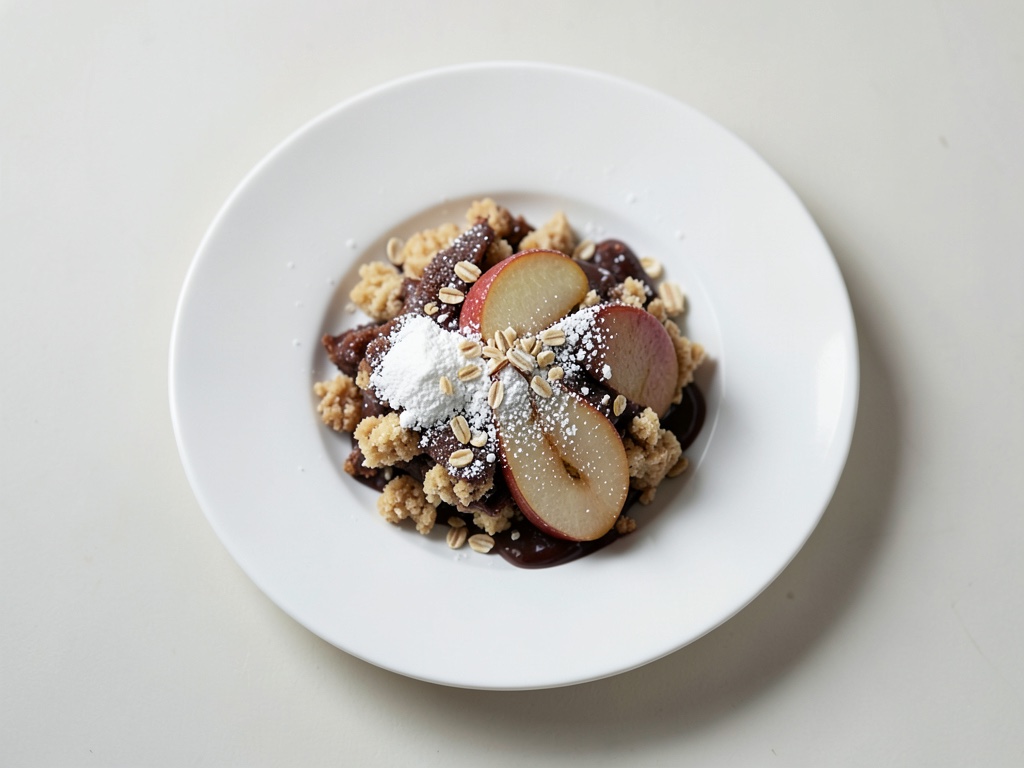 Schokoladen-Birne-Crumble