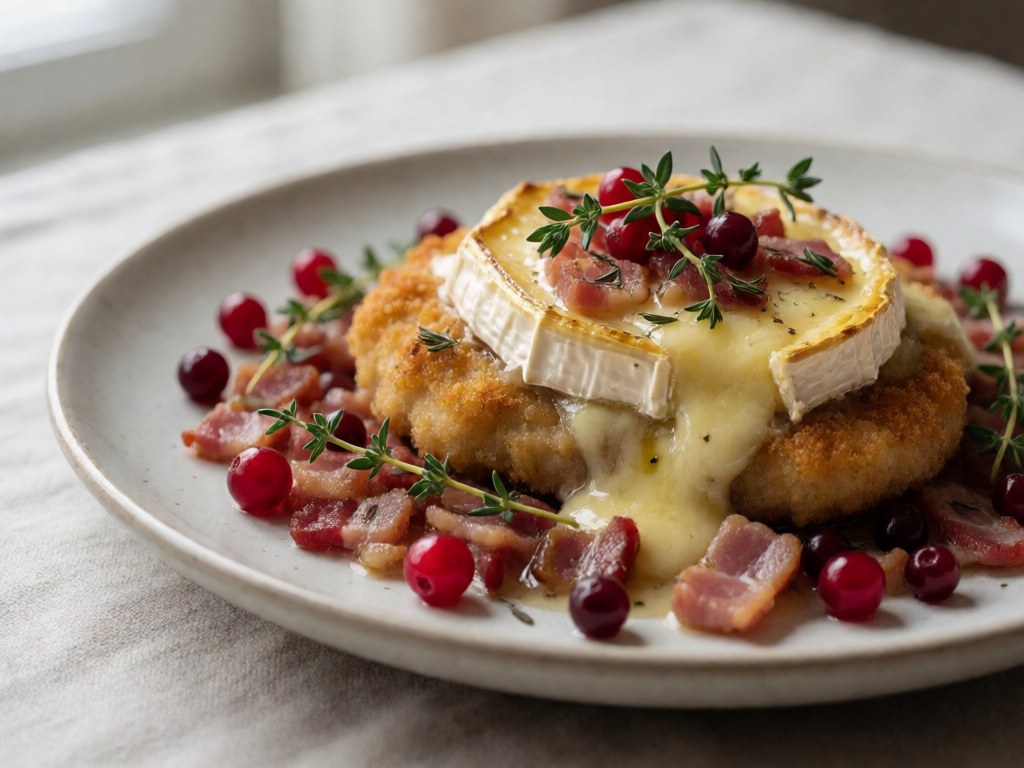 Knuspriges Schweinefilet mit Camembert und Speck aus der Heißluftfritteuse