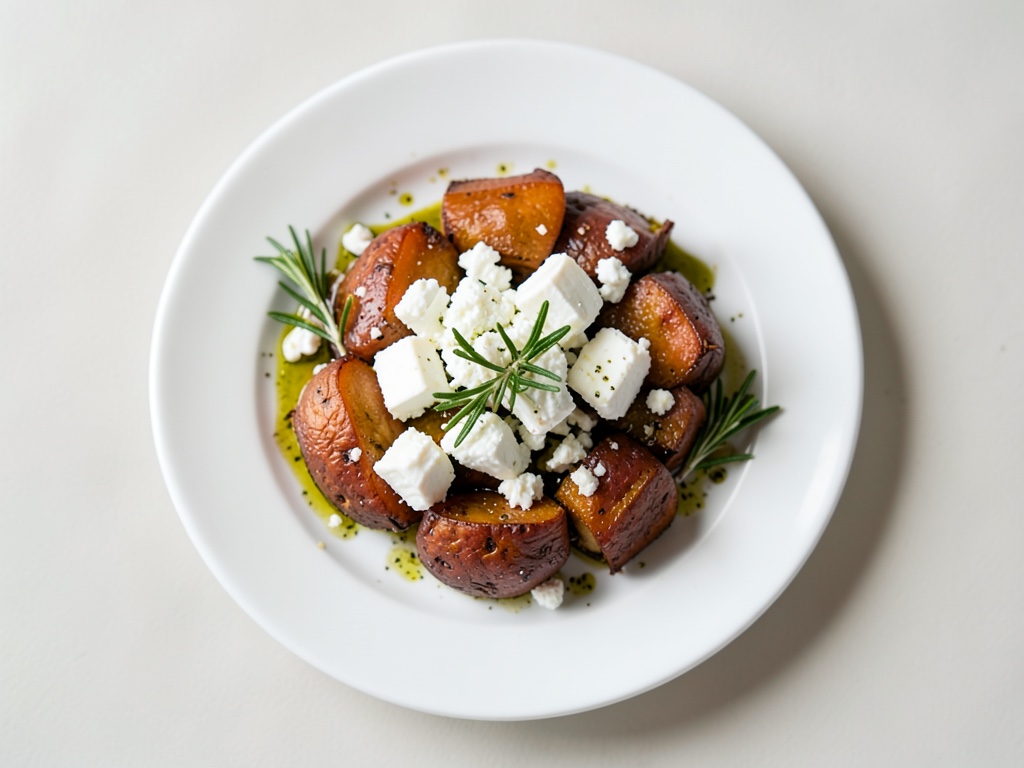 Smashed-Süßkartoffeln mit Feta