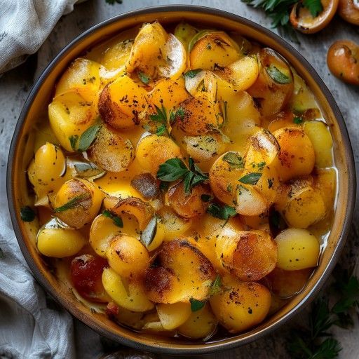 Spanischer Kartoffel-Auflauf mit Knoblauchbutter