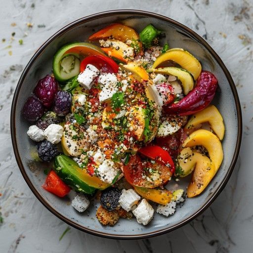 Spanische Quinoa Bowl mit geröstetem Gemüse