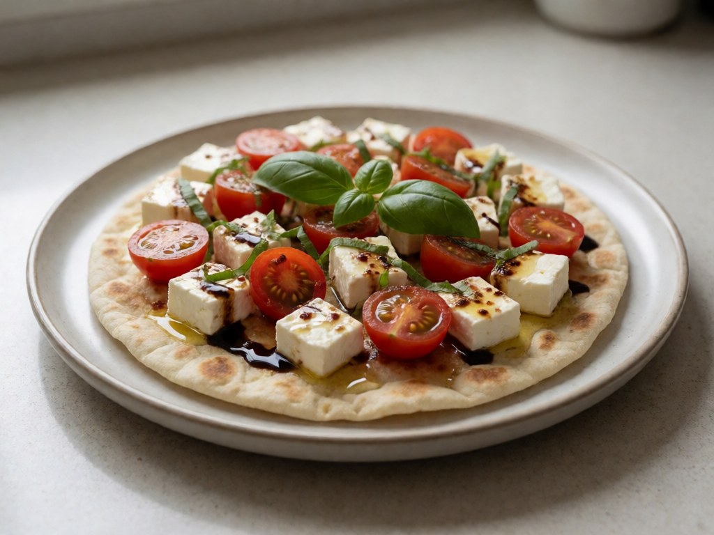Scharfe Tomaten-Feta-Crostini-Fladen