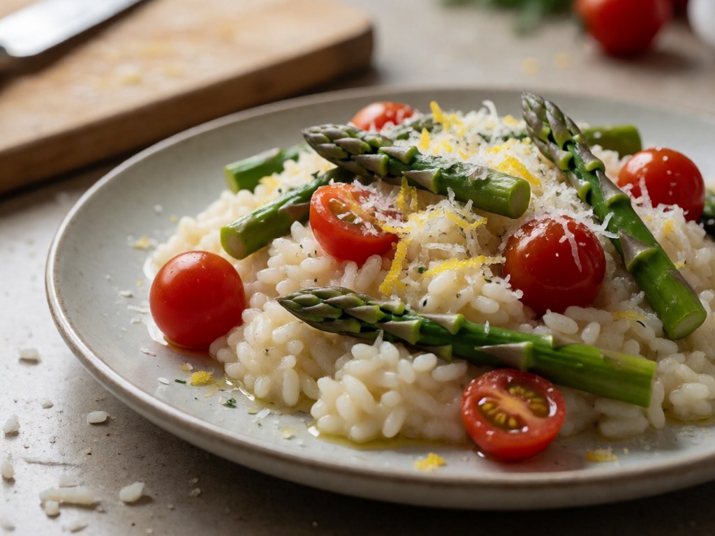 Spargel-Paradeis-Risotto