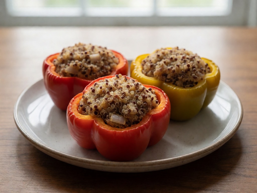 Gefüllte Paprika mit Quinoa und Käse