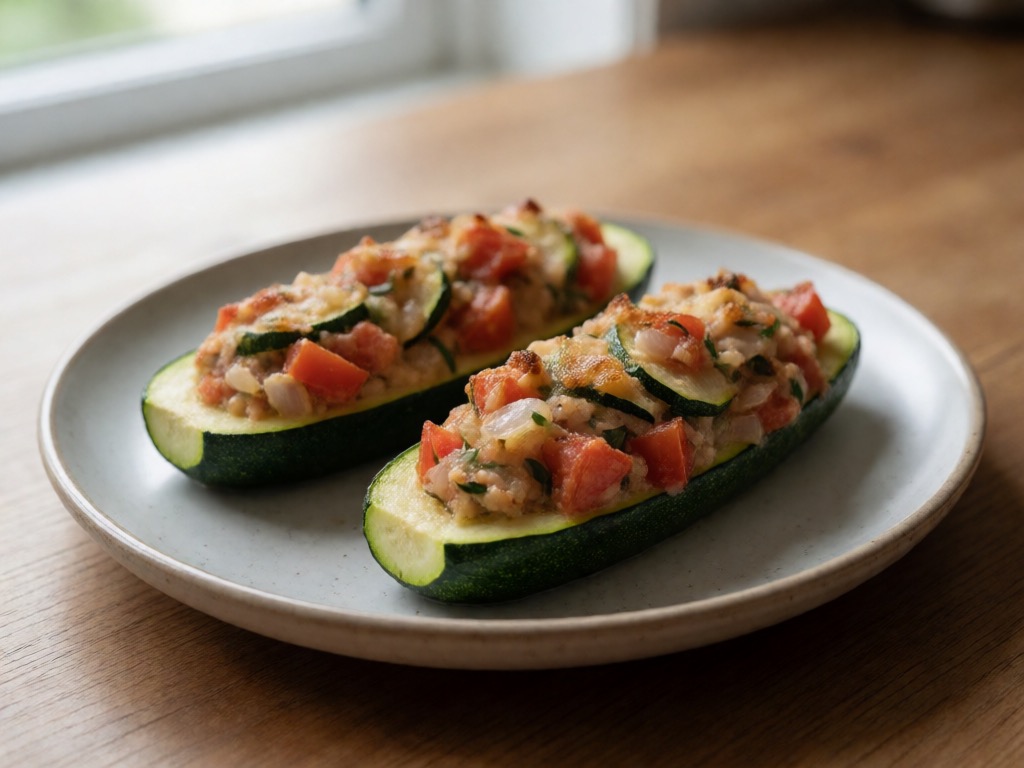 Gefüllte Zucchini mit Tomatensalsa