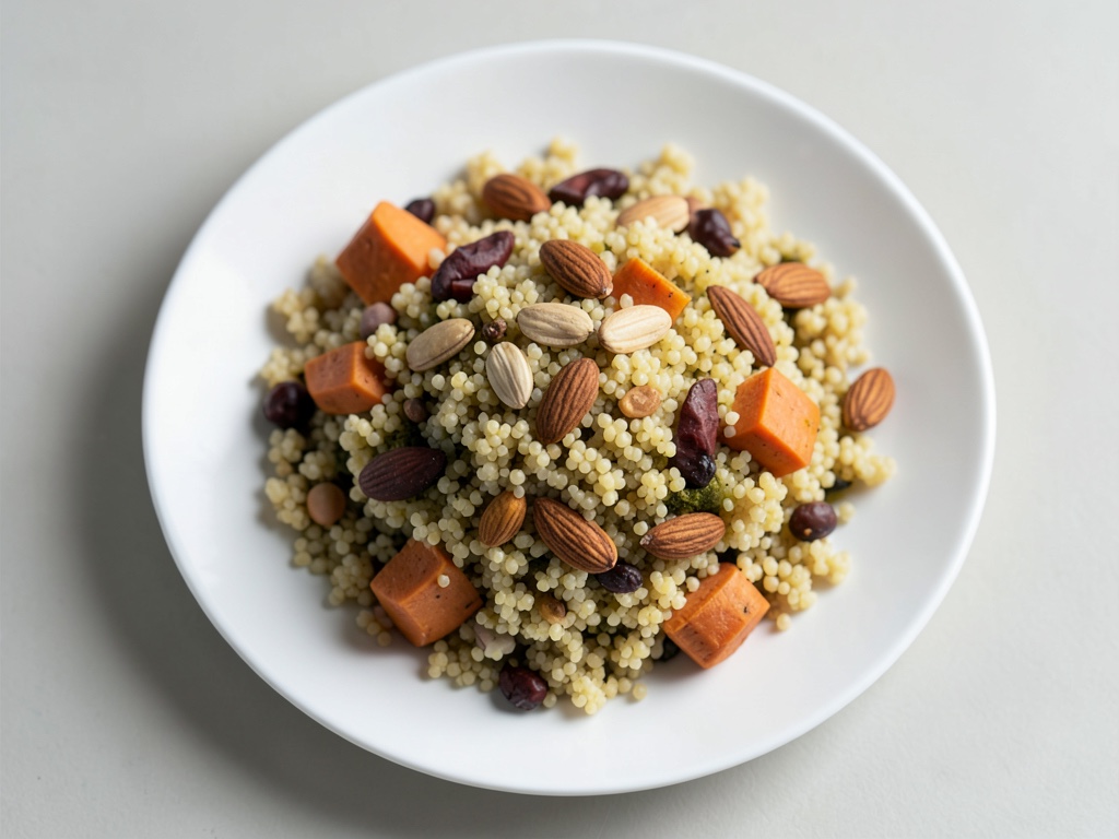 Süßkartoffel-Couscous mit Nüssen