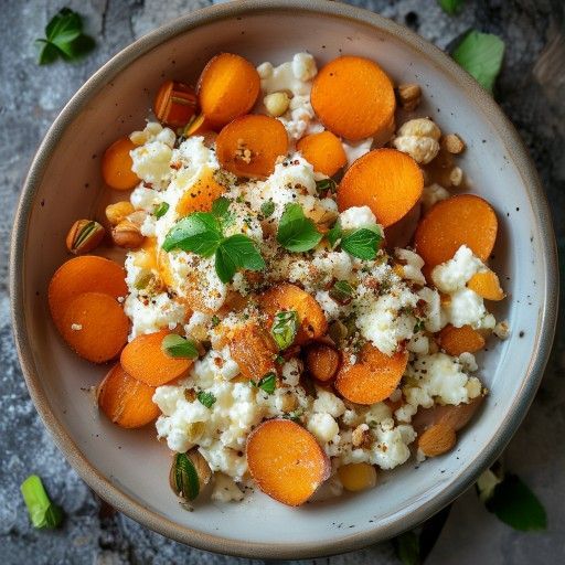 Süßkartoffel mit Quark und Nüssen