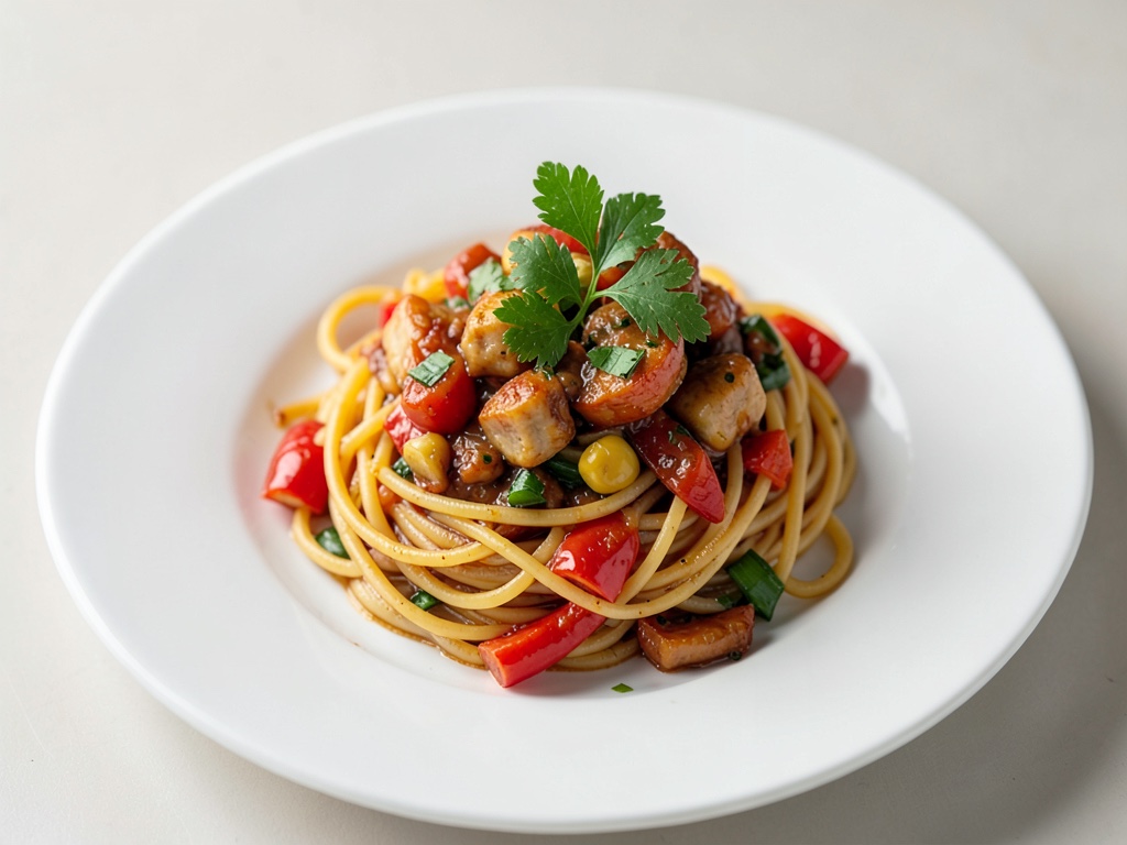 Spanische Tapas-Spaghetti mit Paprika
