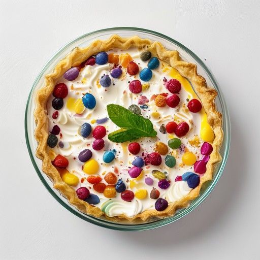 Bunte Sahne-Yolk-Torte ohne Backen