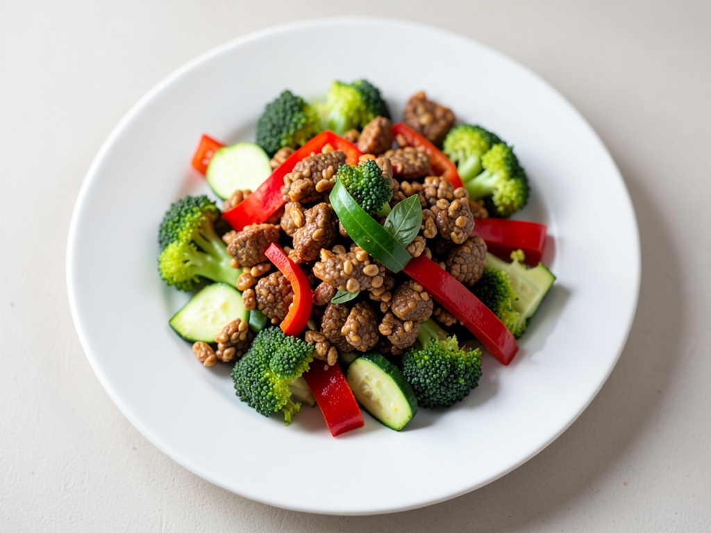 Tempeh-Stir-Fry mit Gemüse