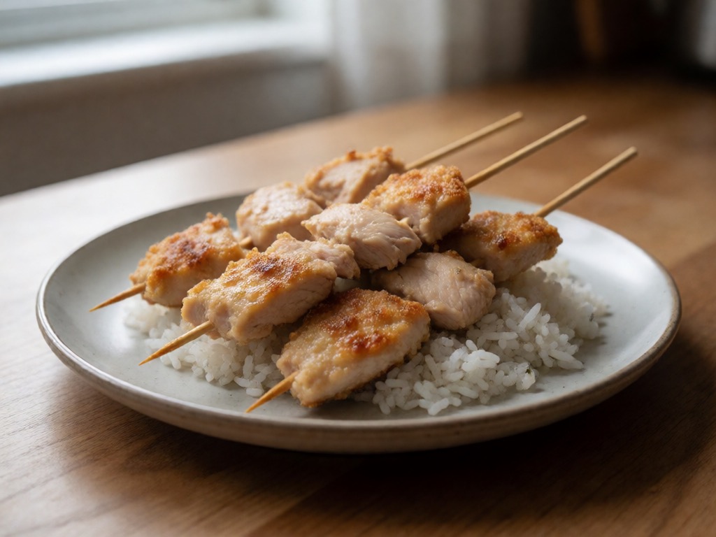 Thailändische Airfryer Hähnchenspieße mit Kokosreis