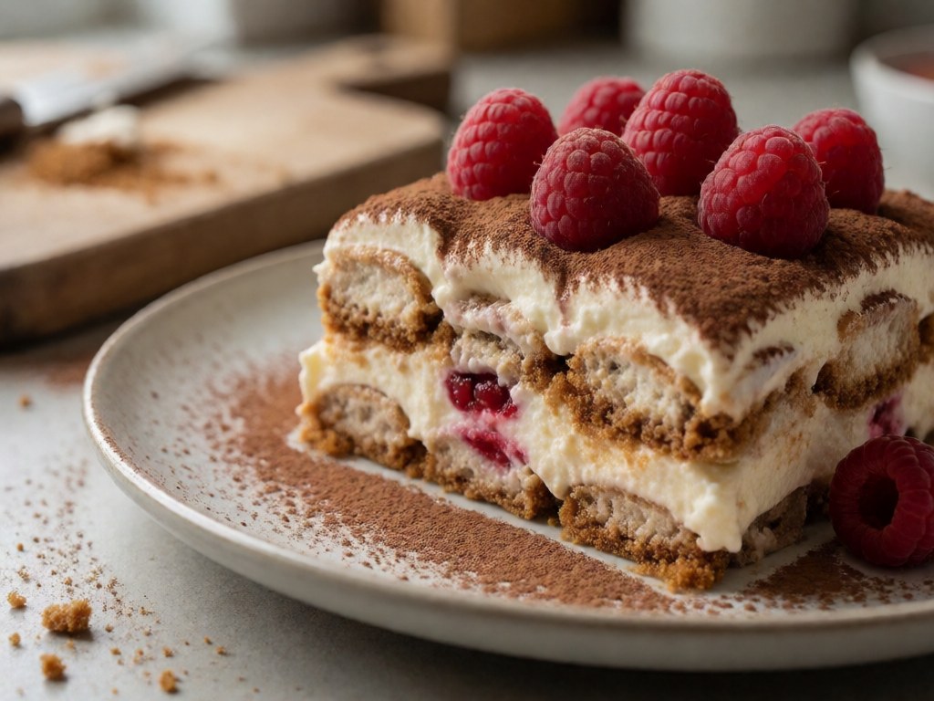 Tiramisu mit Spekulatius und Himbeeren