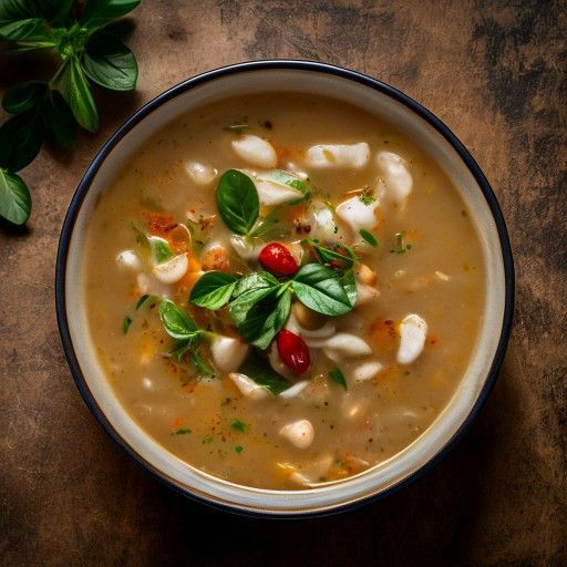 Tom Kha Gai - Sopa tailandesa de pollo con leche de coco