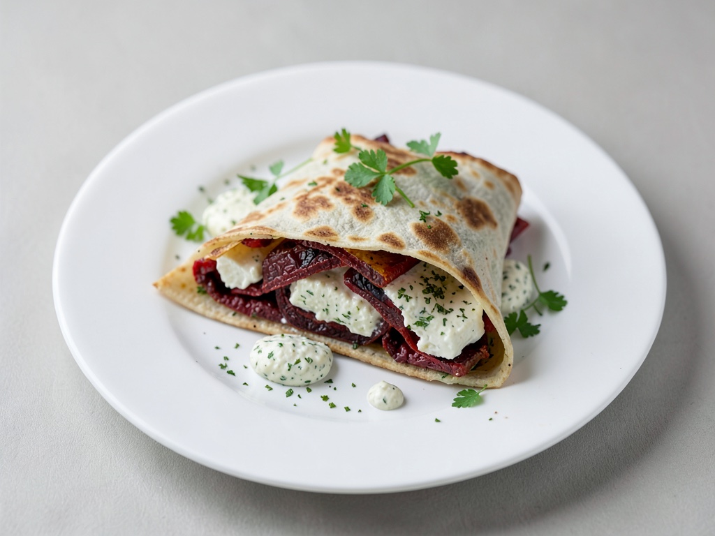 Wrap di capriolo con pomodori secchi e formaggio spalmabile alle erbe