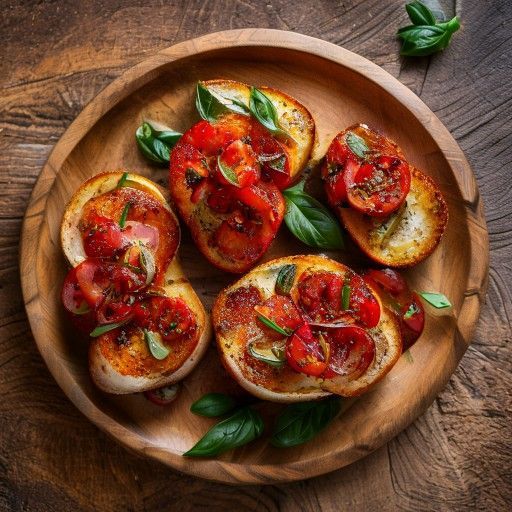 Crostini al Basilico e Pomodoro Tostati