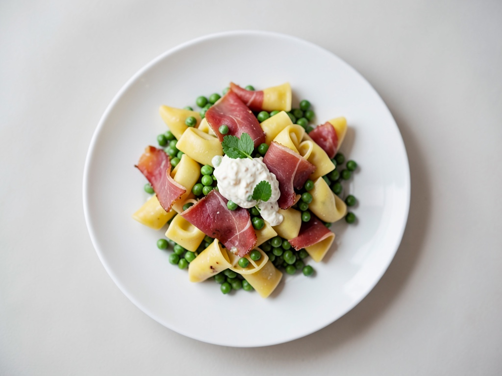Tortellini mit Prosciutto und Erbsen