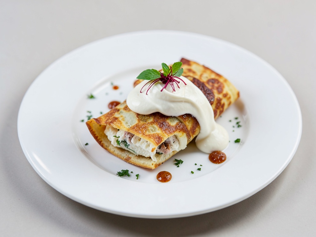 Vanille-Creme-Gefüllte Crêpes