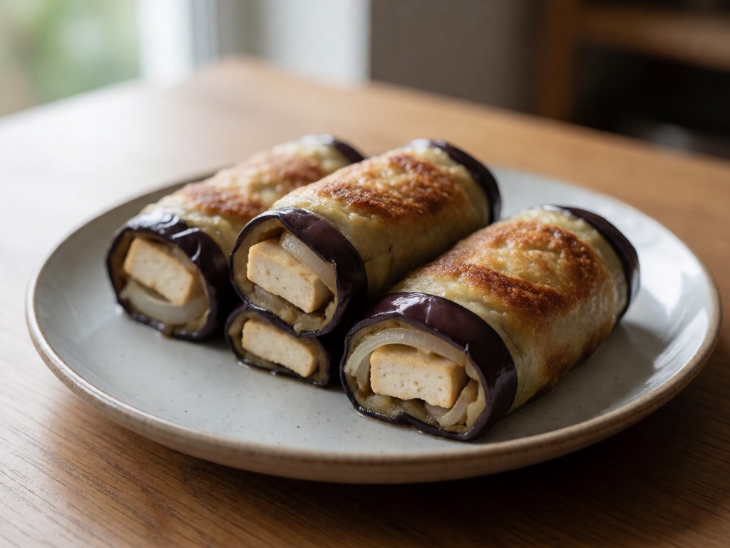 Vegane Airfryer-Auberginen-Rolladen