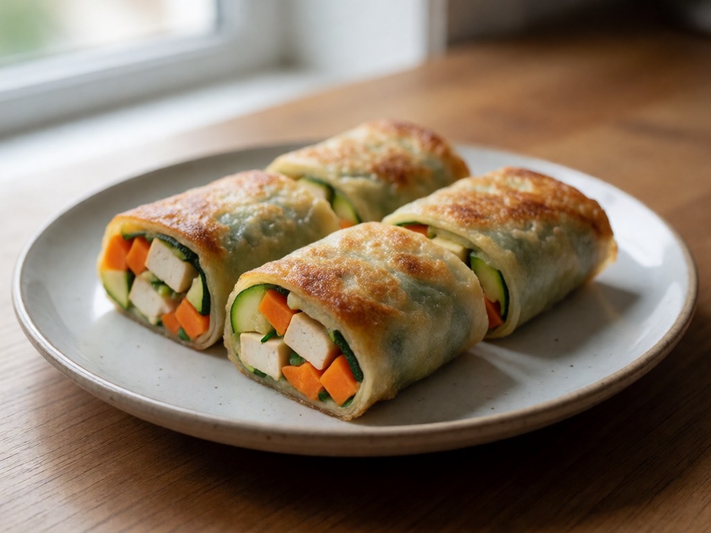 Vegane Airfryer-Gemüse-Röllchen
