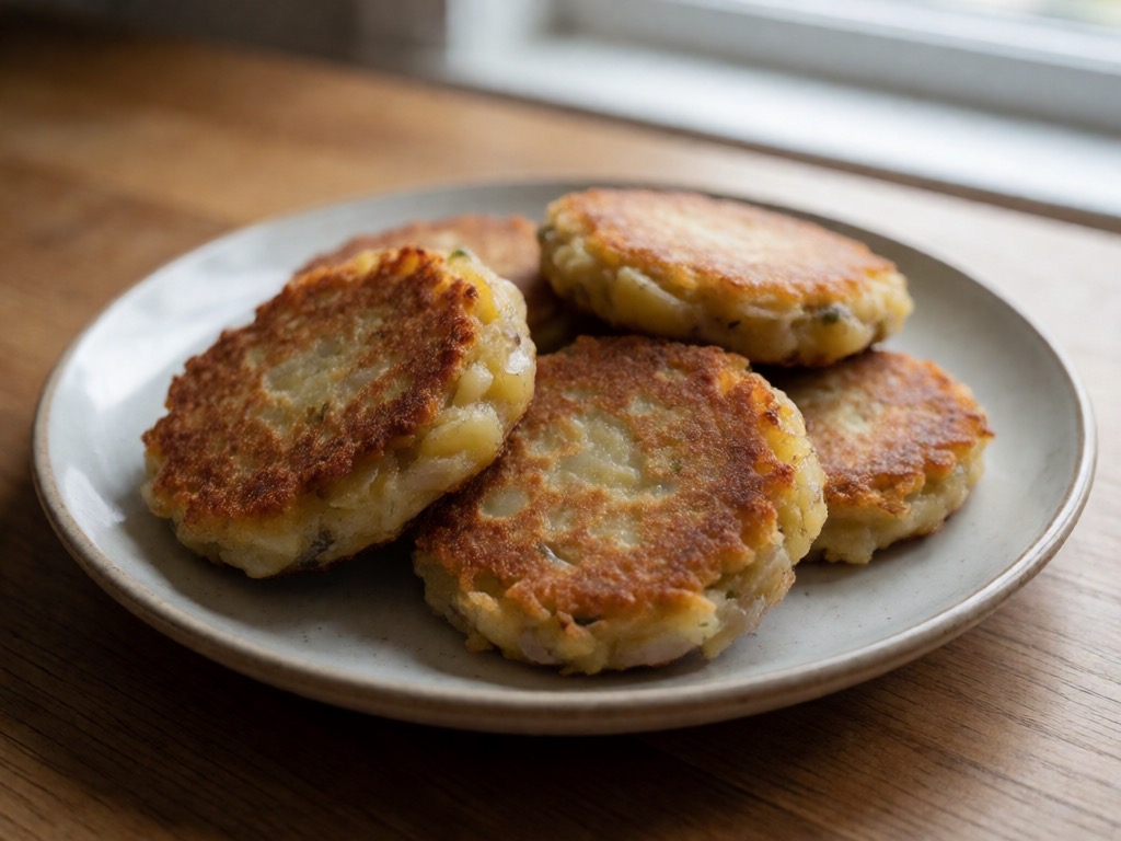 Vegane Airfryer-Kartoffel-Käse-Pfannkuchen