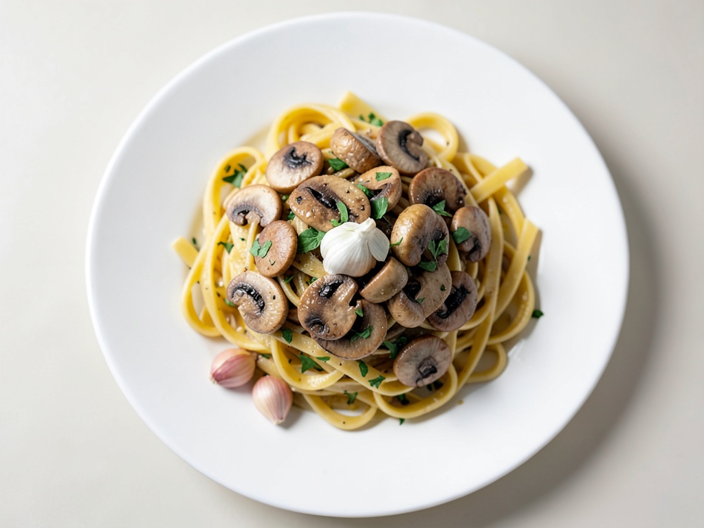 Vegane Pilz-Pasta mit Knoblauch