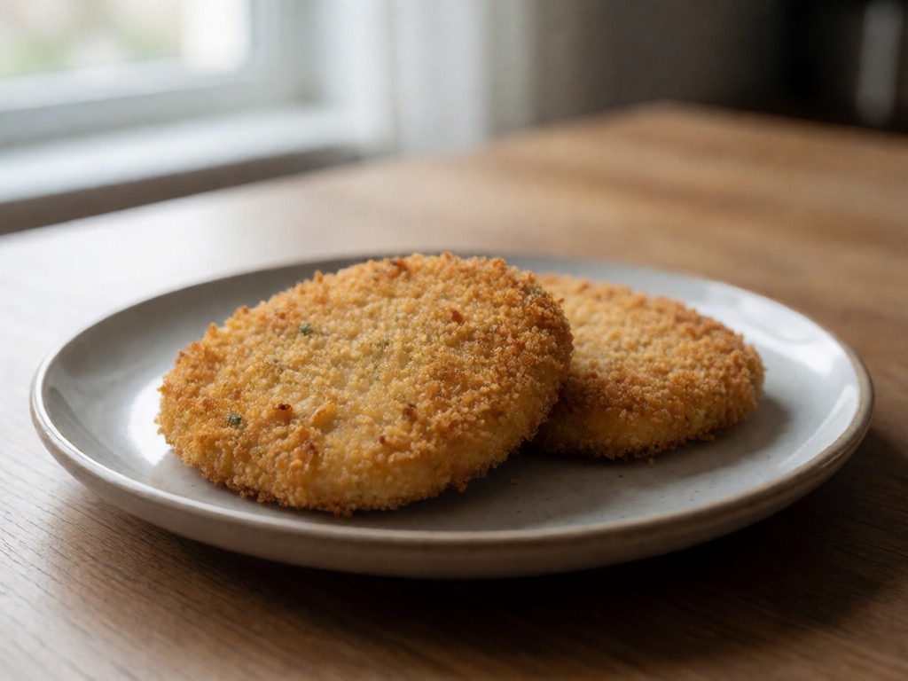 Vegetarische Geflügelschnitzel aus der Heißluftfritteuse