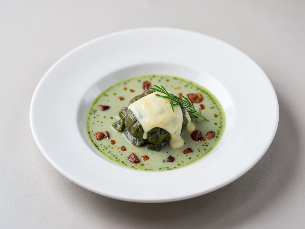Leek Velouté with Melted Cheese