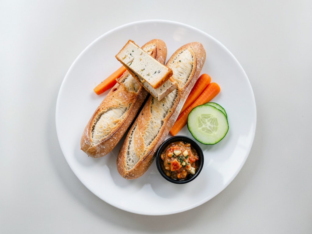 Vietnamese Banh Mi mit gebratenem Tofu