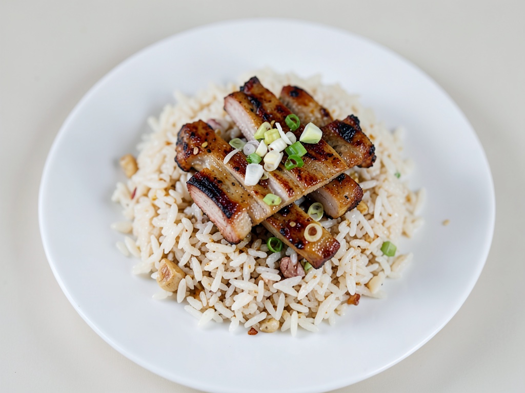 Vietnamesischer Reis mit gegrilltem Schweinefleisch (Cơm Tấm Sườn Nướng)
