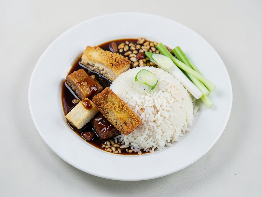 Vietnamesischer Reis mit gebratenem Tofu (Cơm Tấm Đậu Hũ)